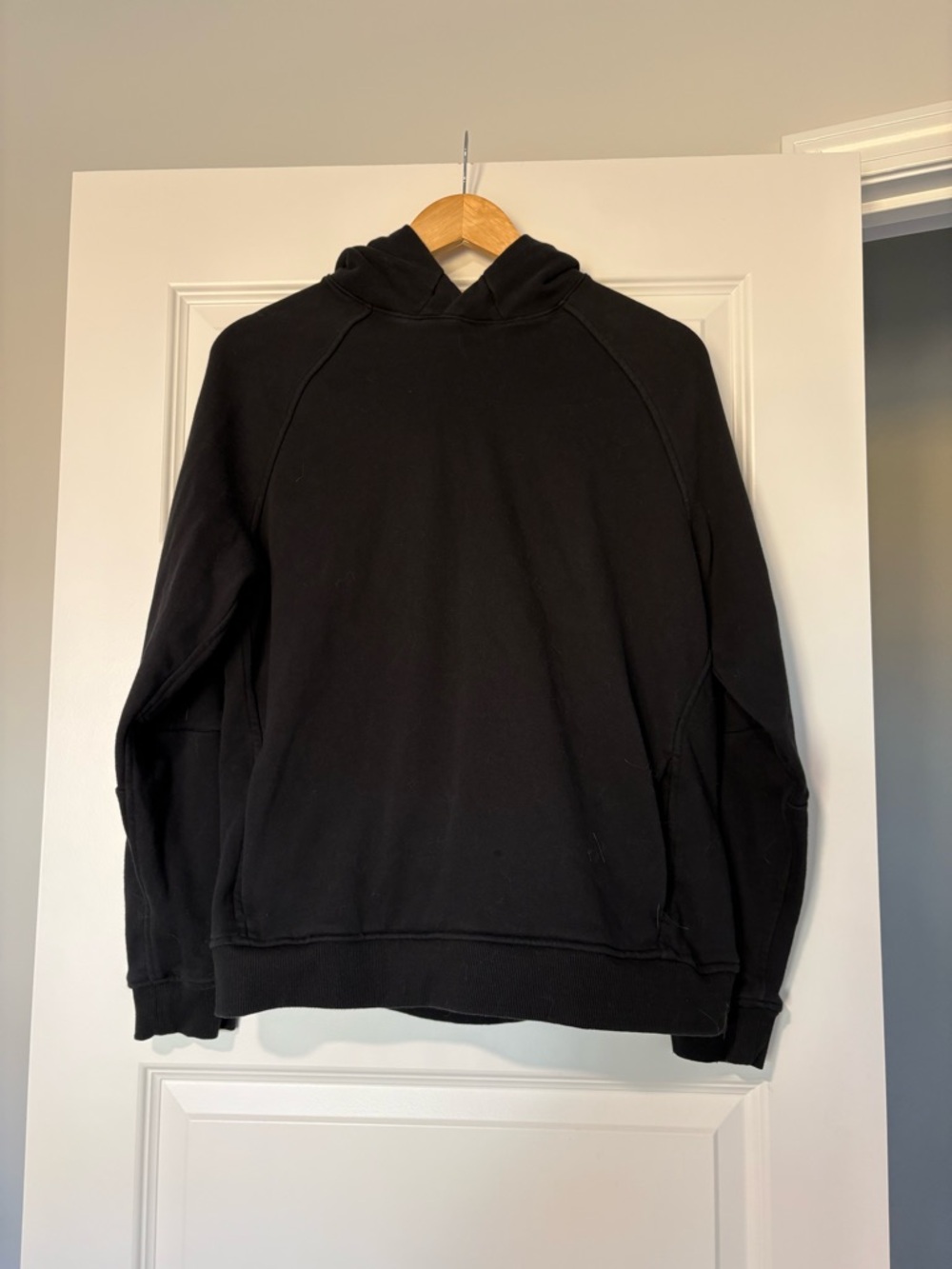 Kenneth Cole Active Fleece Black Pullover Hoodie Men's Size M Cotton Blend